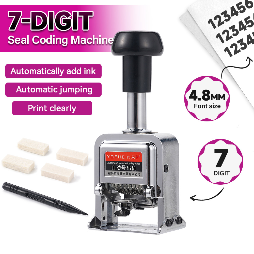 7 Digit Automatic Numbering Ma - огляд і ціна Rubber Date Stamp