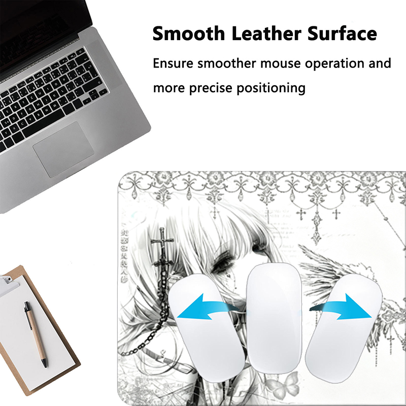 Leather Mousepad Black White A - огляд і ціна Leather Desk Pad